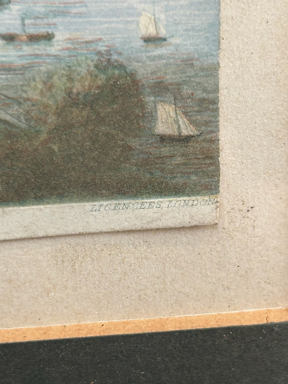 Antique Le Blond Baxter Process New York Bay Oil Colour Print Framed Americana3