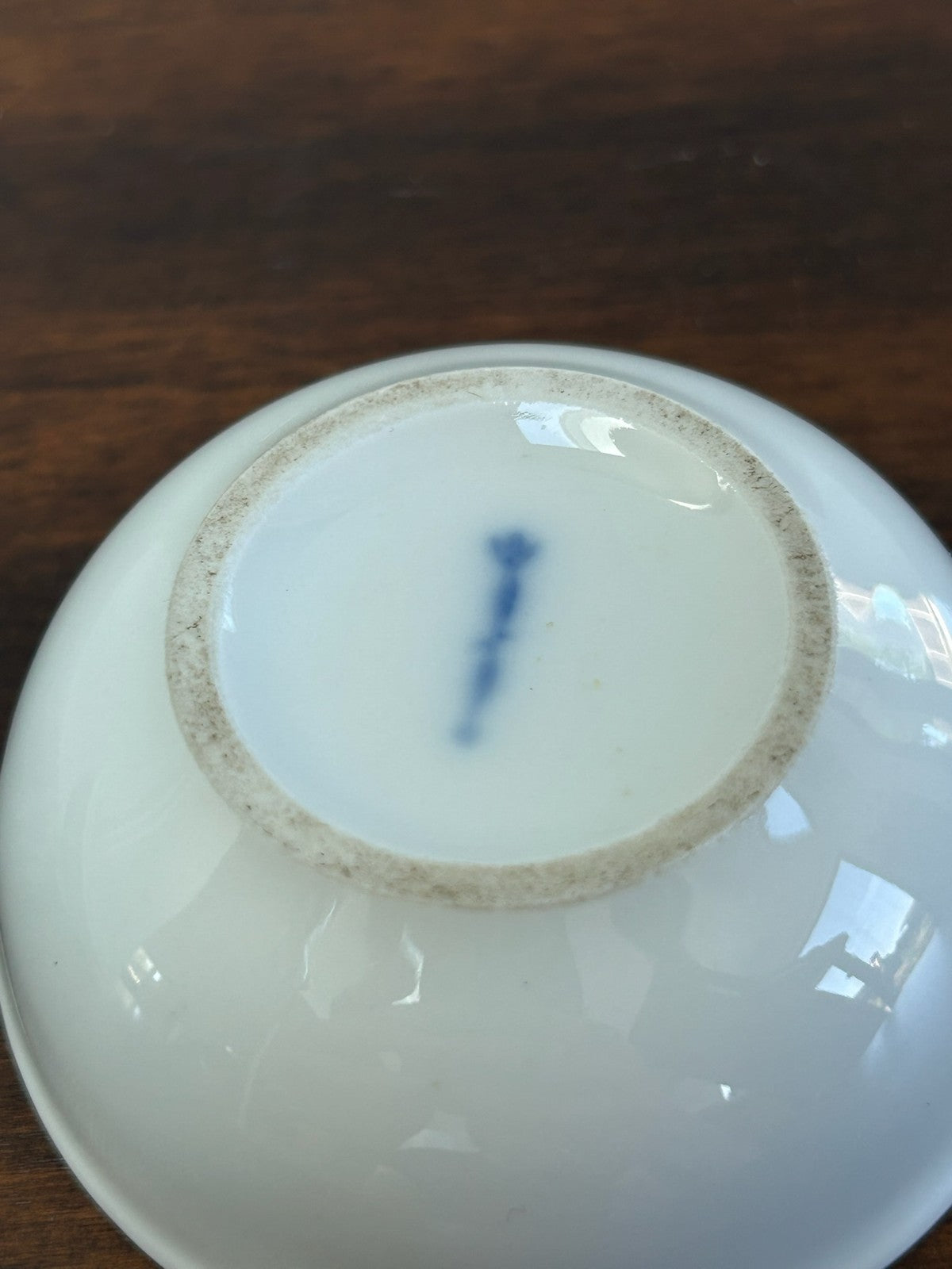 White Porcelain Covered Box Flower Knop Blue Underglaze Mark6