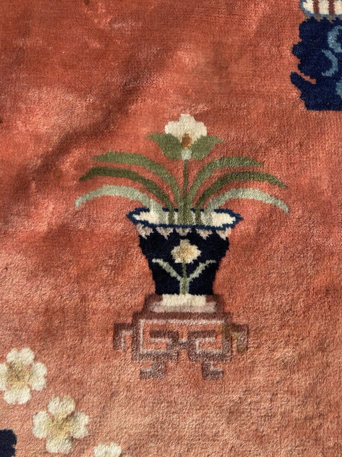 Semi Antique Chinese Pecking Rug CHINA Area Carpet Orange3