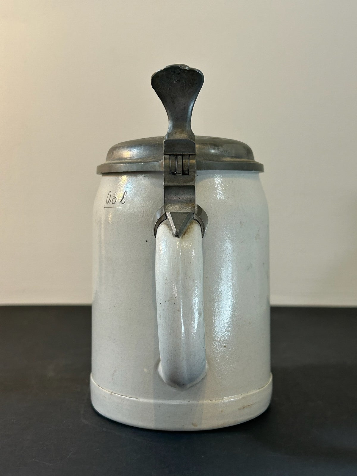 1939 Knagge & Peitz Munich 50 Year Jubilee Stoneware Beer Stein Pewter Lid2