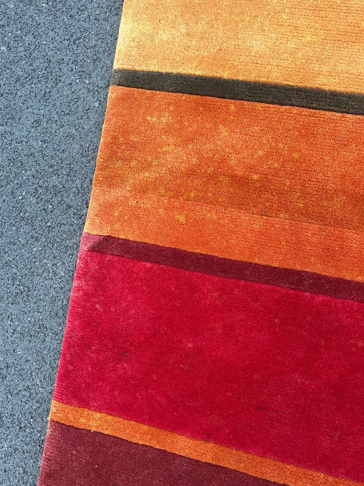 Modern Tibetan Nepalese Hand Knotted Striped Wool Rug Designer 176x120cm6