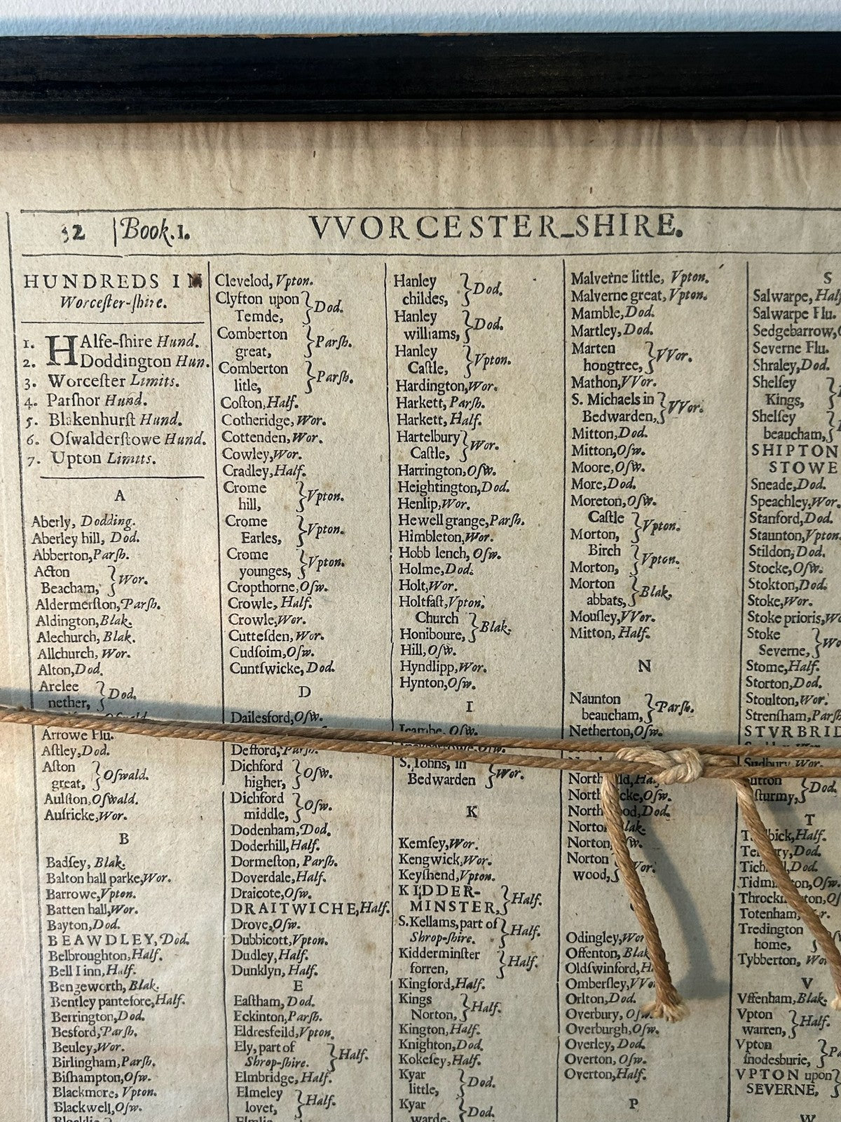 John Speed Worcestershire Map 1610 Hondius Sudbury Humble English Text Framed18