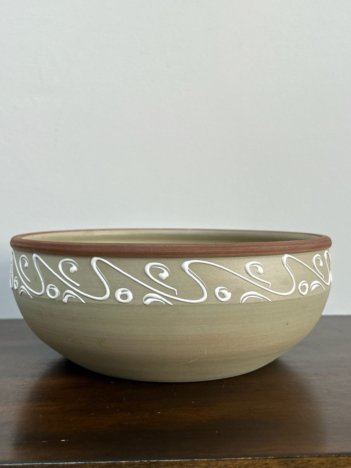 Denby Ferndale Stoneware Studio Pottery Bowl Slip Trailed3