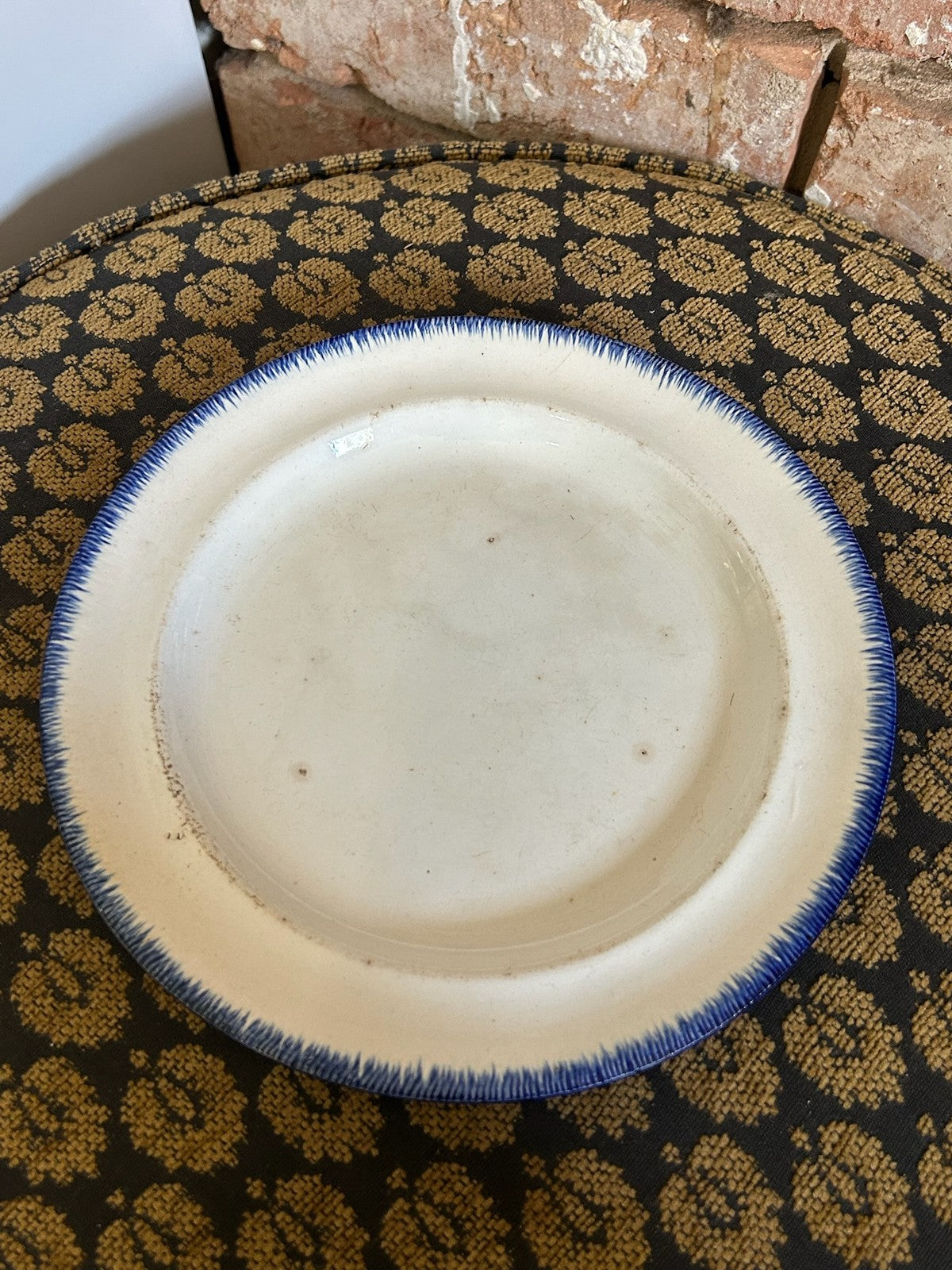 18th Century Spode Pearlware Blue Feather Edge Plate Impressed SPODE 151