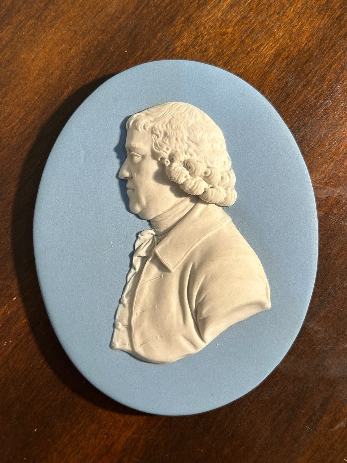 Antique 18thC Wedgwood Blue Jasper Portrait Medallion Josiah Wedgwood Himself0