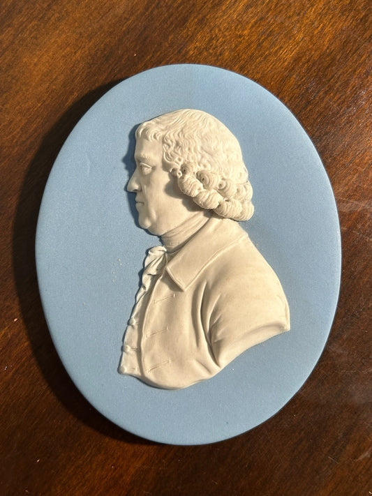 Antique 18thC Wedgwood Blue Jasper Portrait Medallion Josiah Wedgwood Himself0