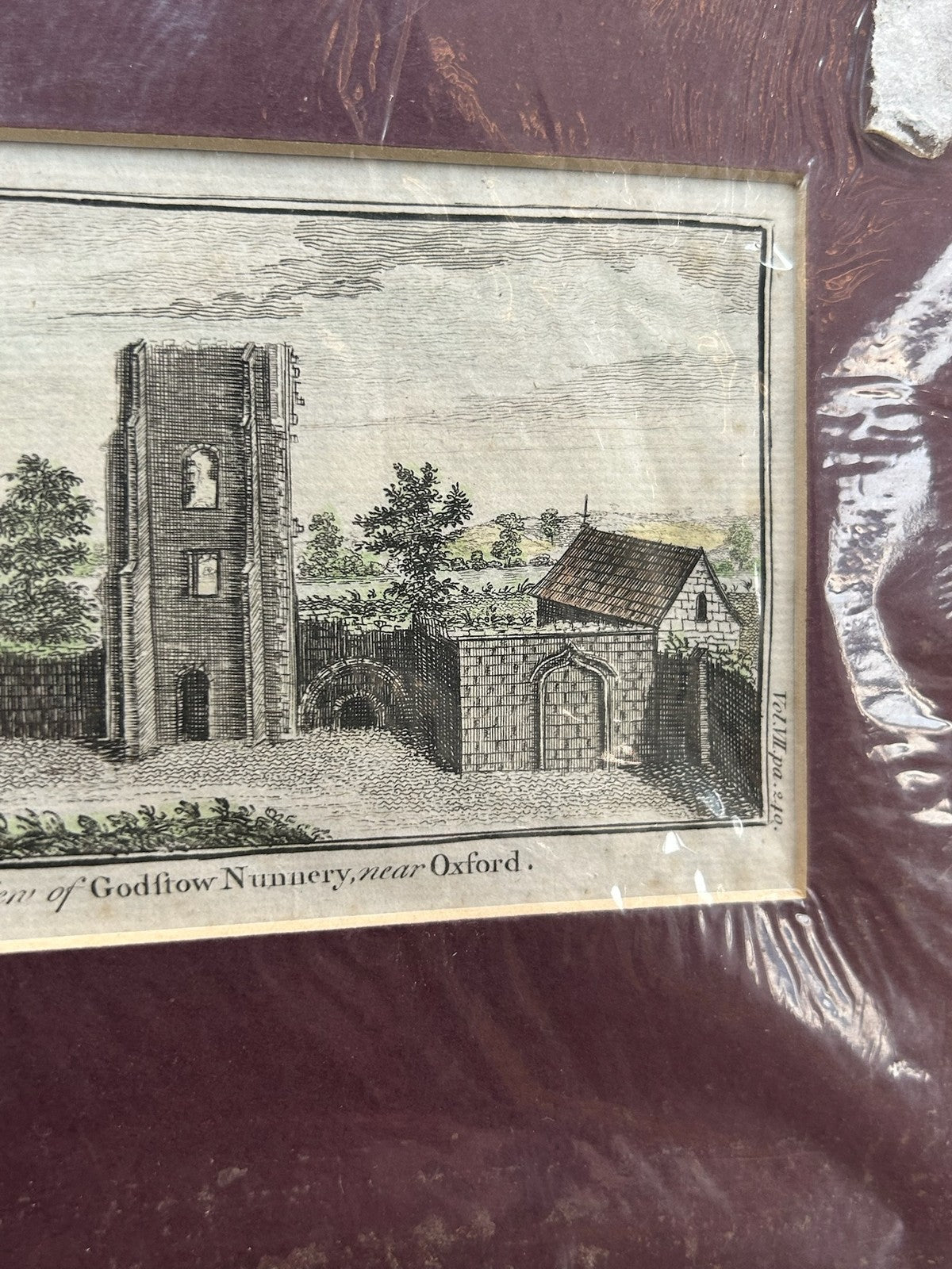Antique S&N Buck West View Godstow Nunnery Oxford Engraving Hand Coloured 17652