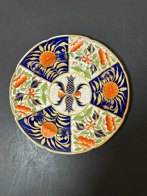 Antique English Porcelain Imari Plate Old Japan Pattern Cobalt Gilt 20cm