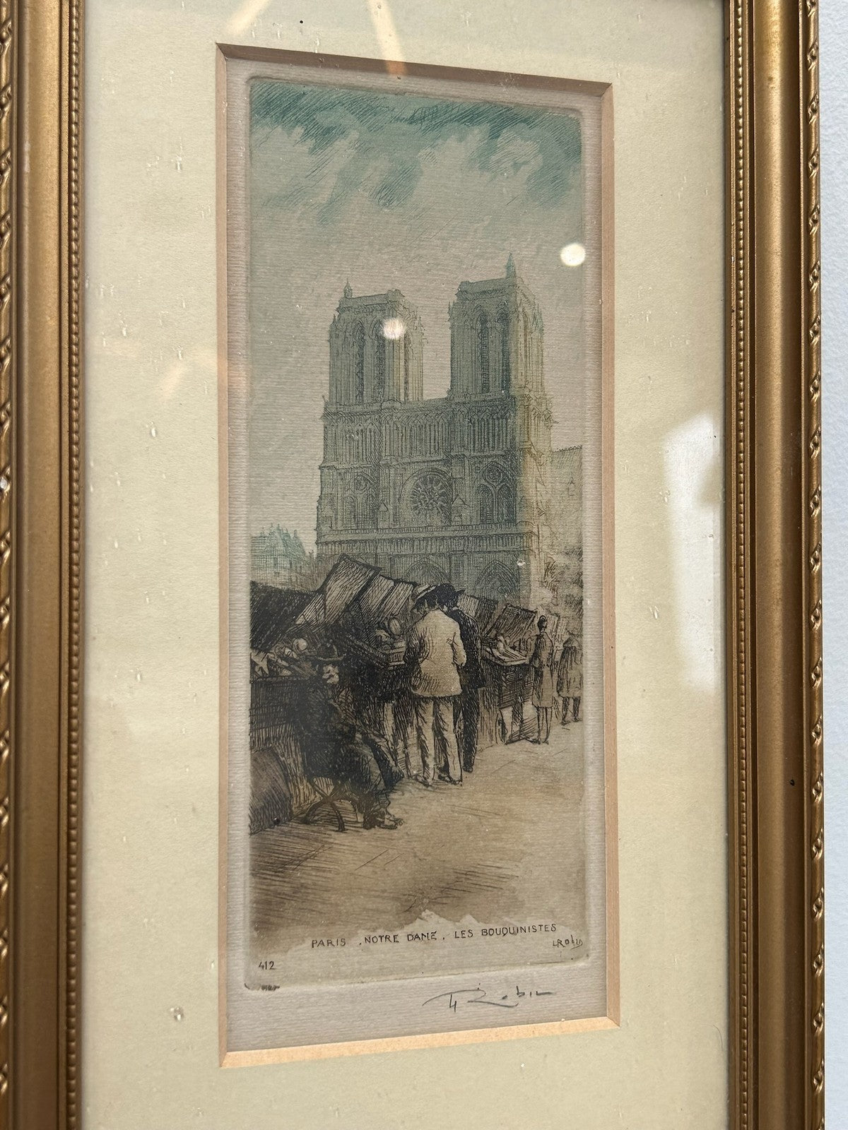 Leopold Robin & Marty Etchings x3 Notre Dame Paris Hand Coloured Signed Framed10