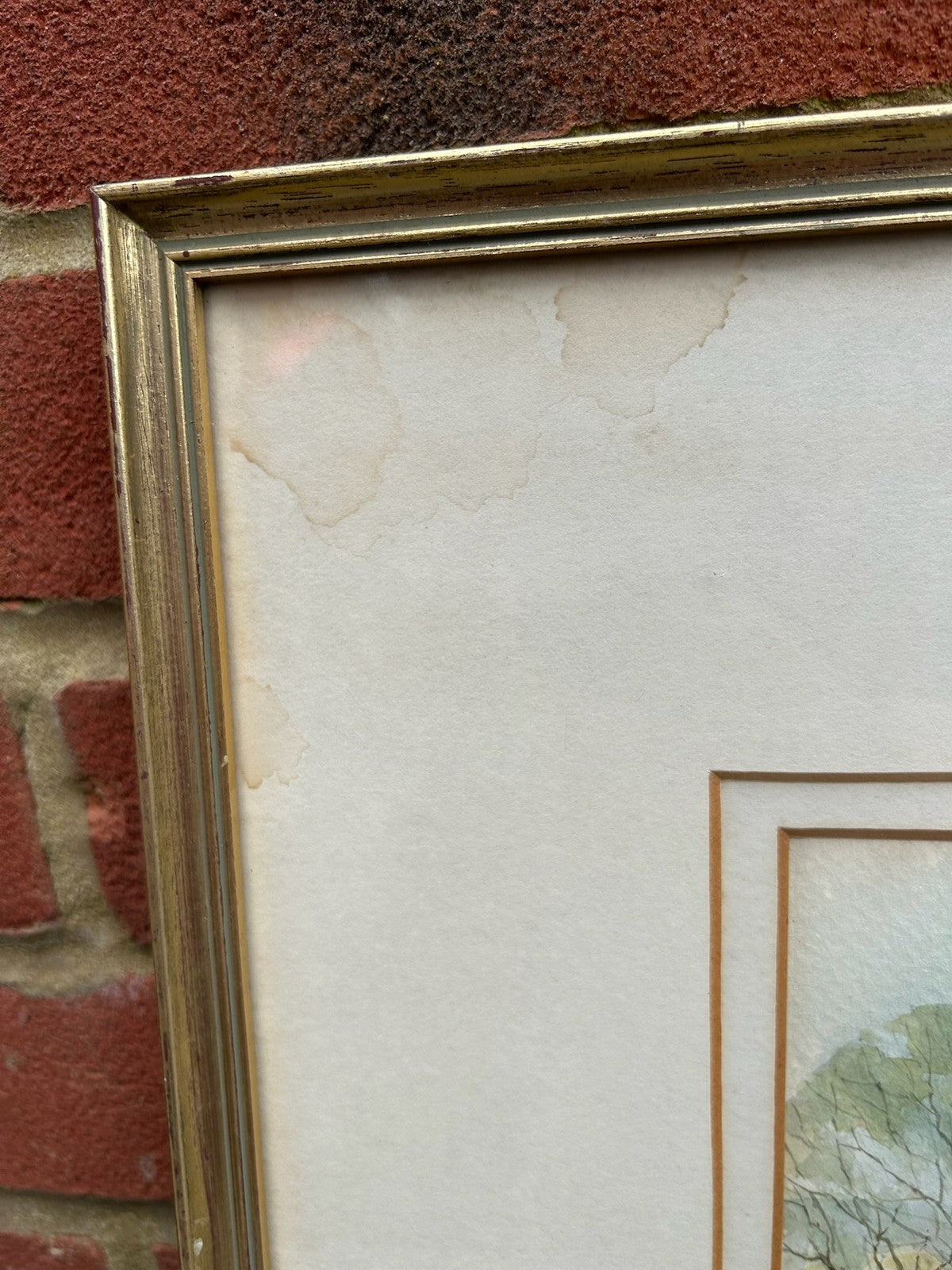 John Davis Watercolour Painting Cathedral Countryside Scene Framed Signed1