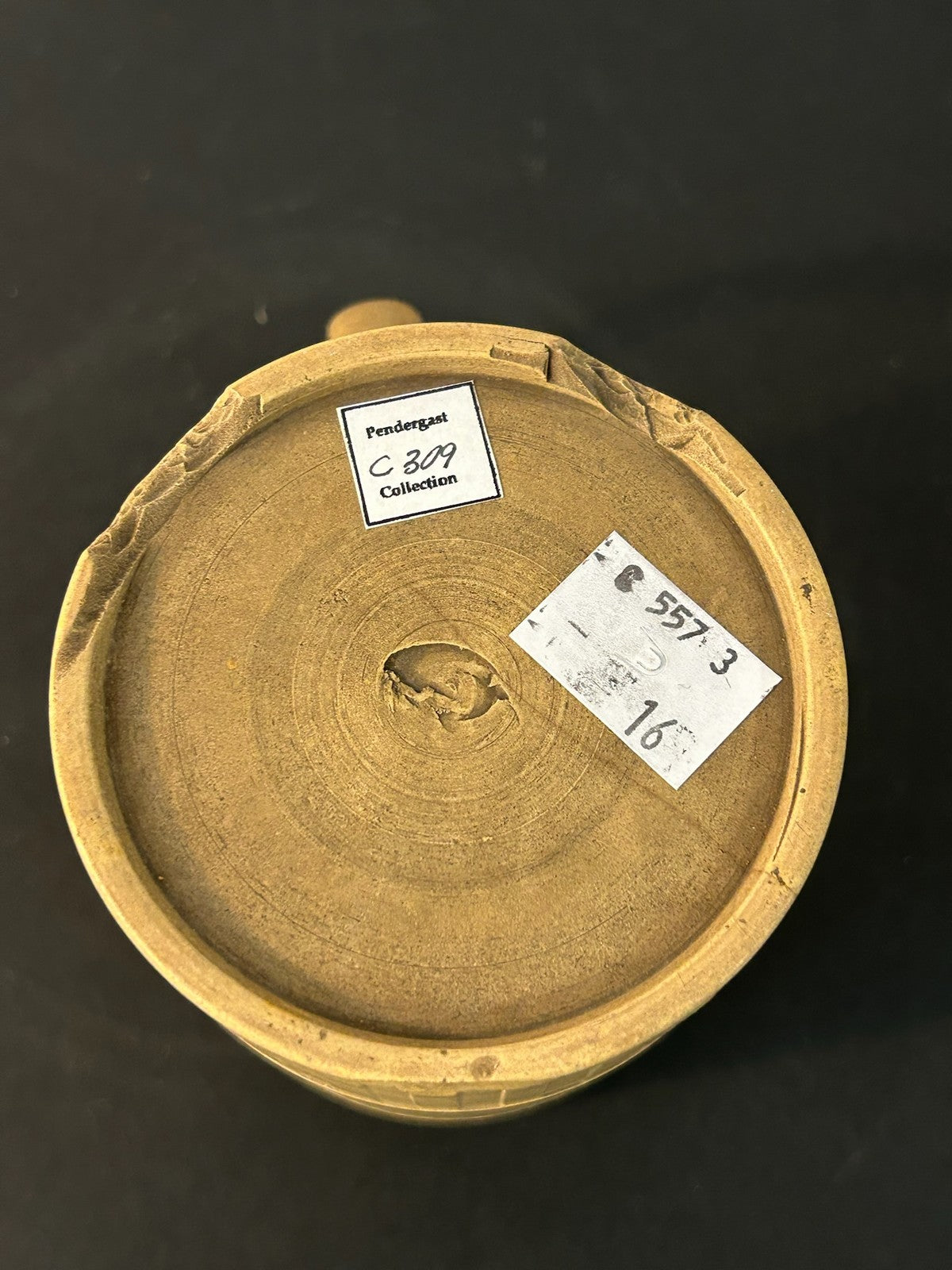Antique English Caneware Cup c1800 1820 Engine Turned Basketweave 8cm A/F4