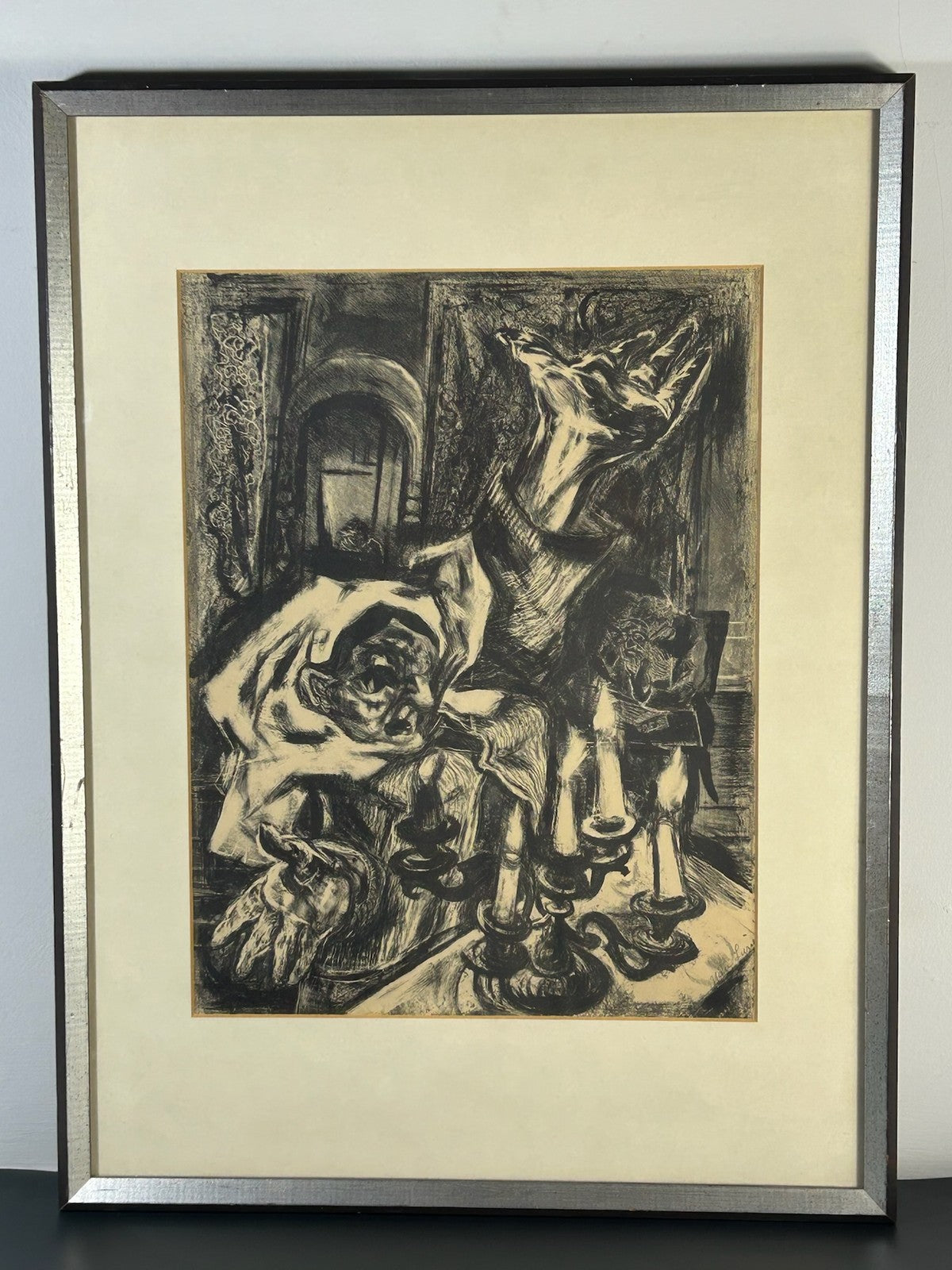 Nan Lurie Pencil Signed Lithograph Figure With Candle 1930s WPA Social Realism3