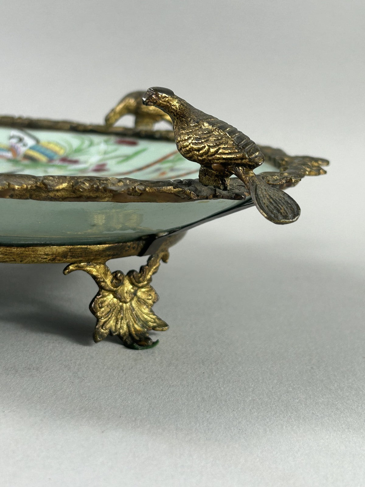 Antique French Ormolu Mounted Chinese Porcelain Centerpiece Dish