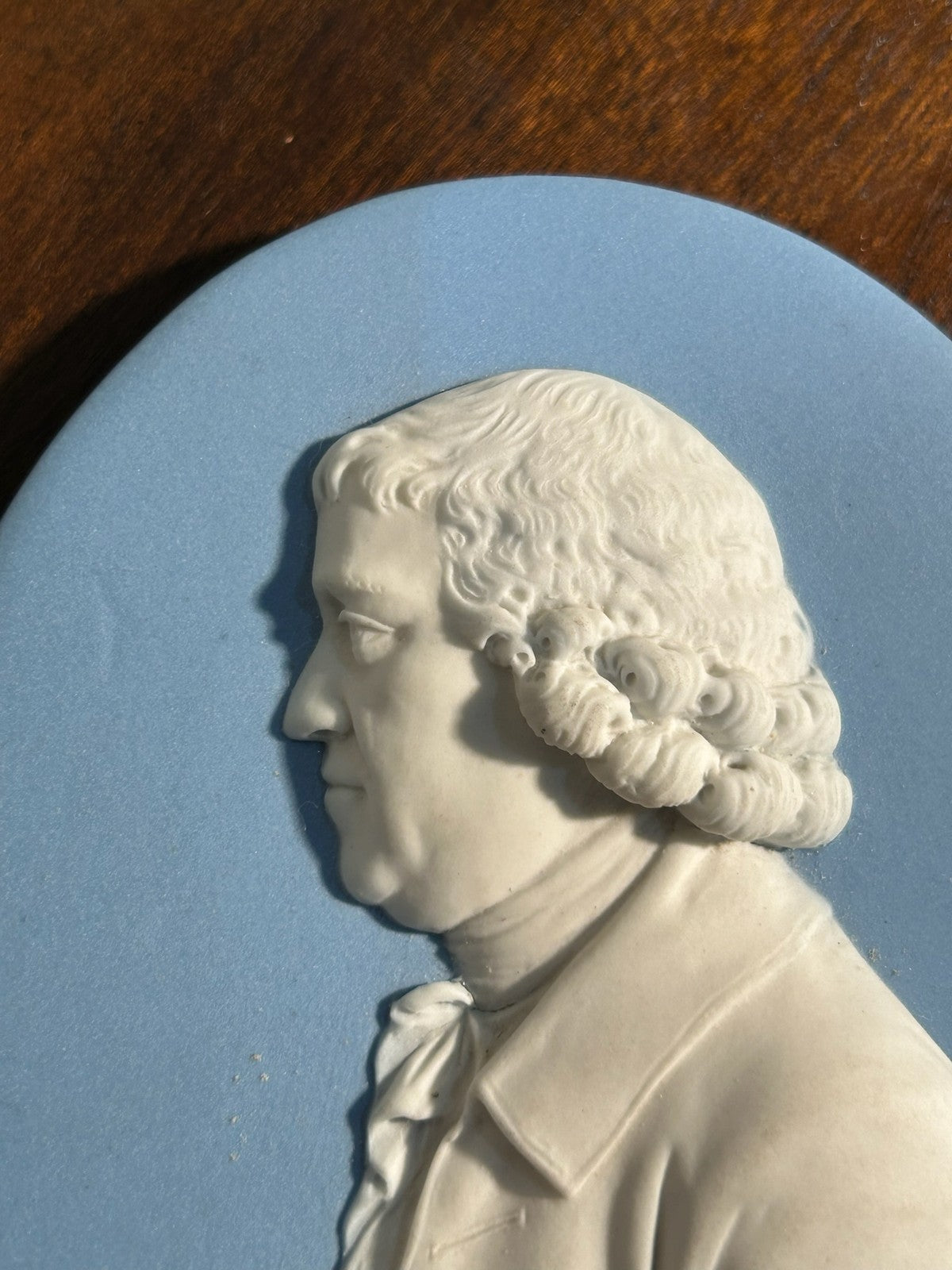 Antique 18thC Wedgwood Blue Jasper Portrait Medallion Josiah Wedgwood Himself1