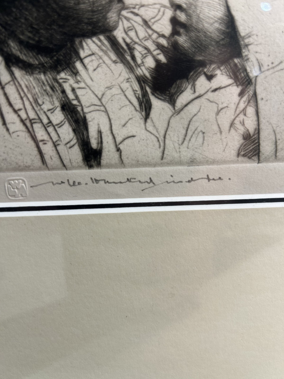 William LeeHankey — Drypoint Etching — Mother & Infant Town Square4