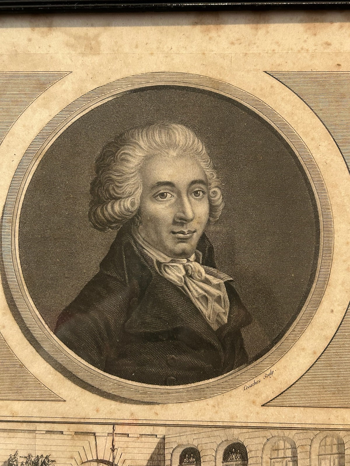 Gensonne Girondin French Revolution Aquatint Portrait Levachez 1800 Framed1