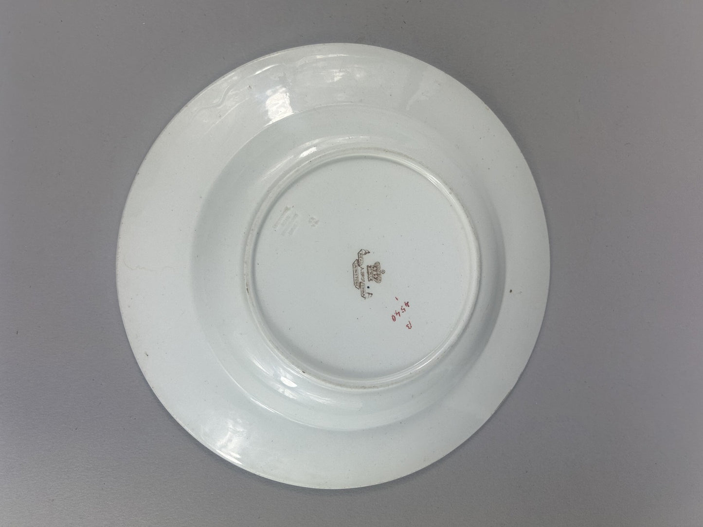 Rare Ashworth Ironstone Black Ground Floral Dinner Plate 26cm