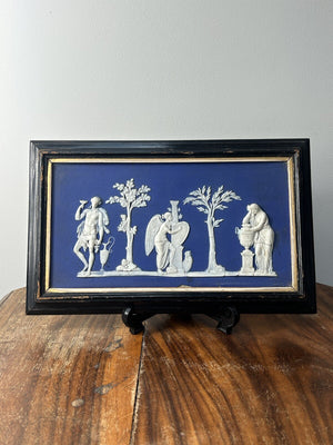 Rare 18th Century Wedgwood Jasperware Plaque Large Framed Antique