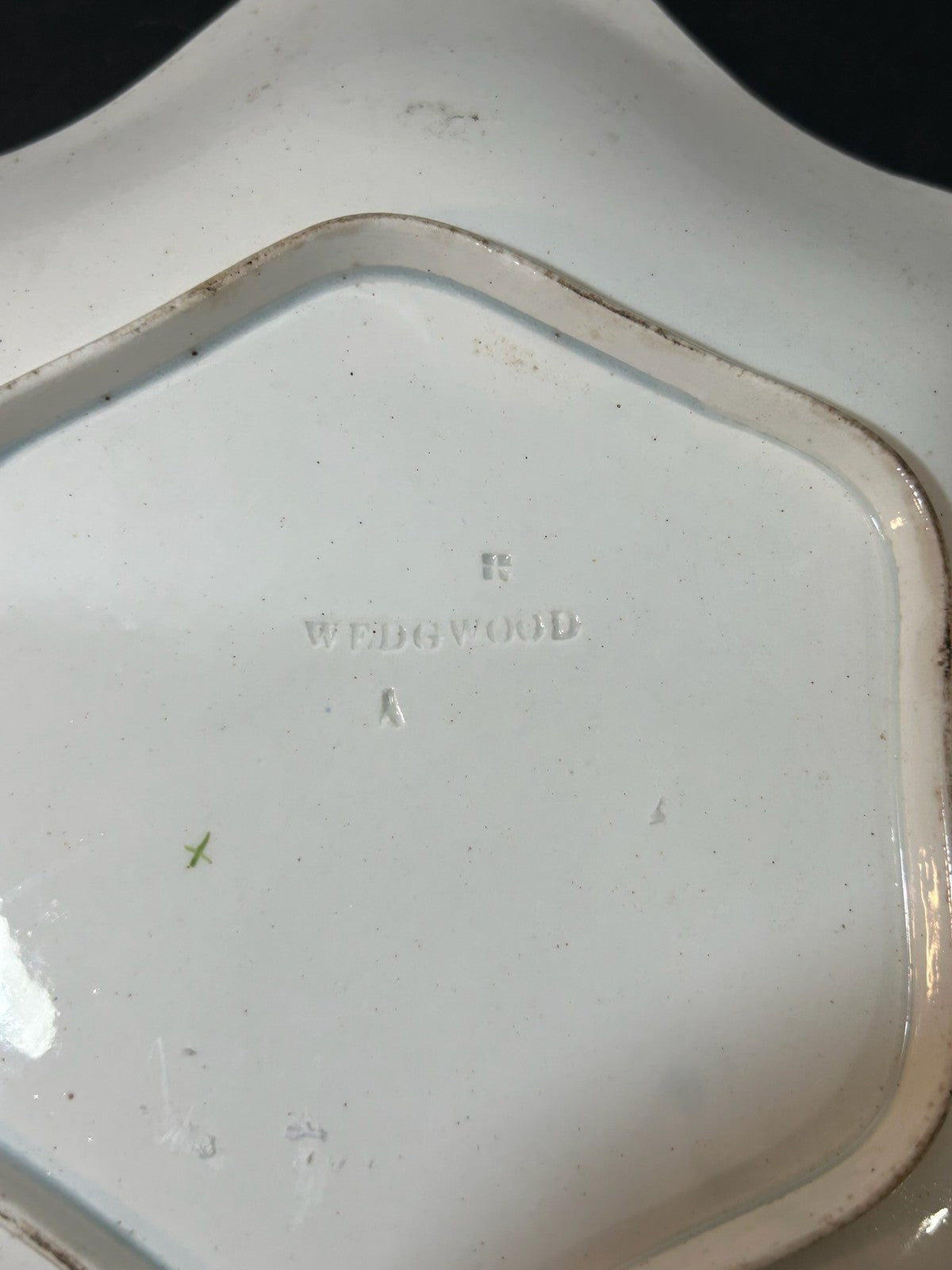 Antique Wedgwood Pearlware Yellow Ground Passion Flower Dish Impressed 21cm4