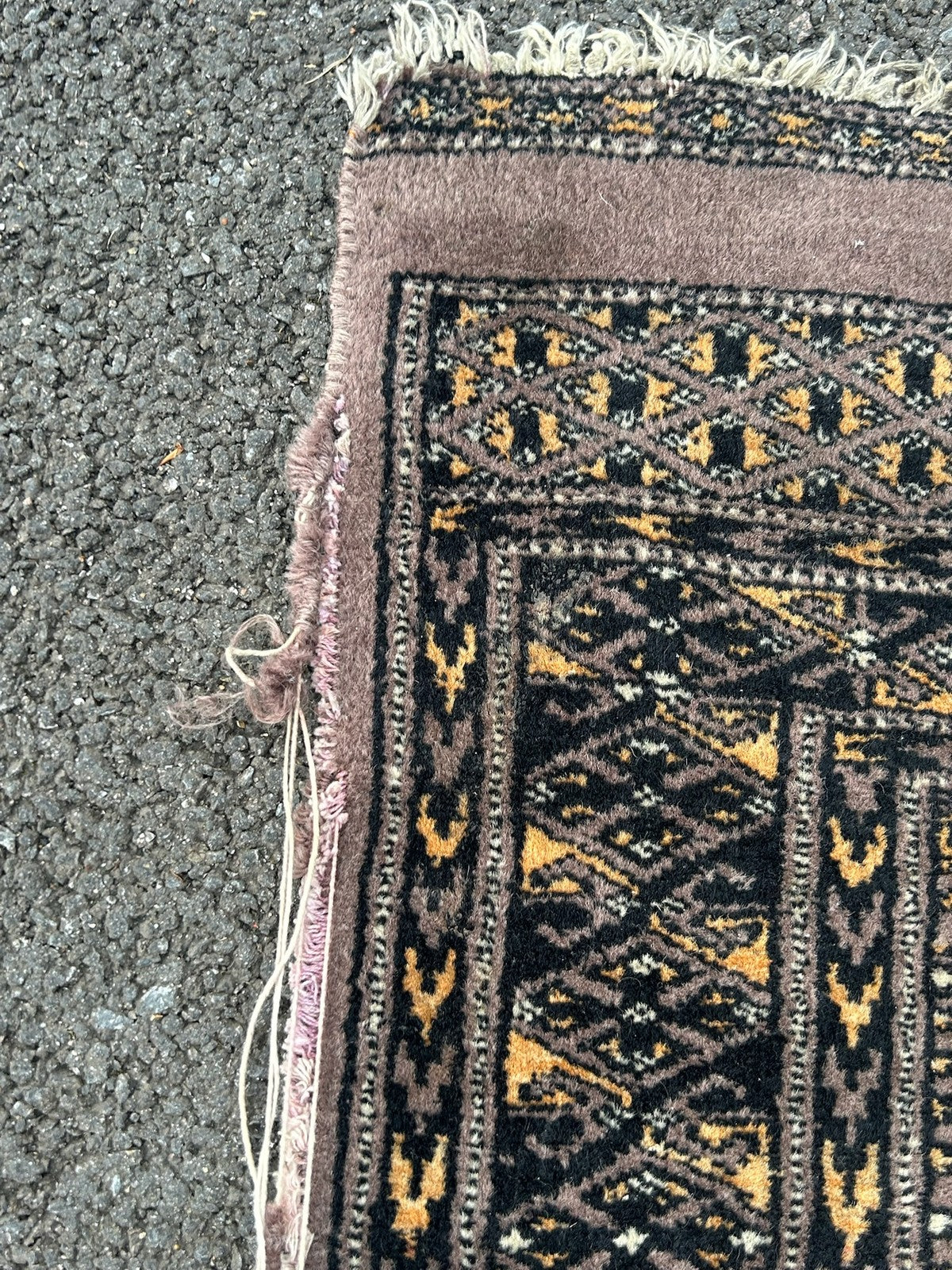 Vintage Pakistani Bokhara Prayer Rug Pushti Mat 3 Guls Hand Knotted Wool 90cm3