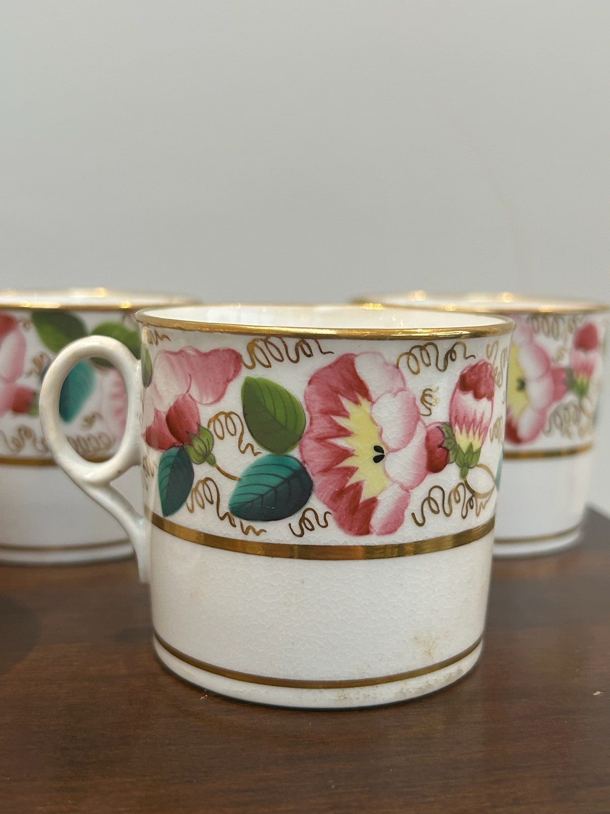 Set 7 Early 19th Century English Porcelain Coffee Cans c.1810 Possibly New Hall4