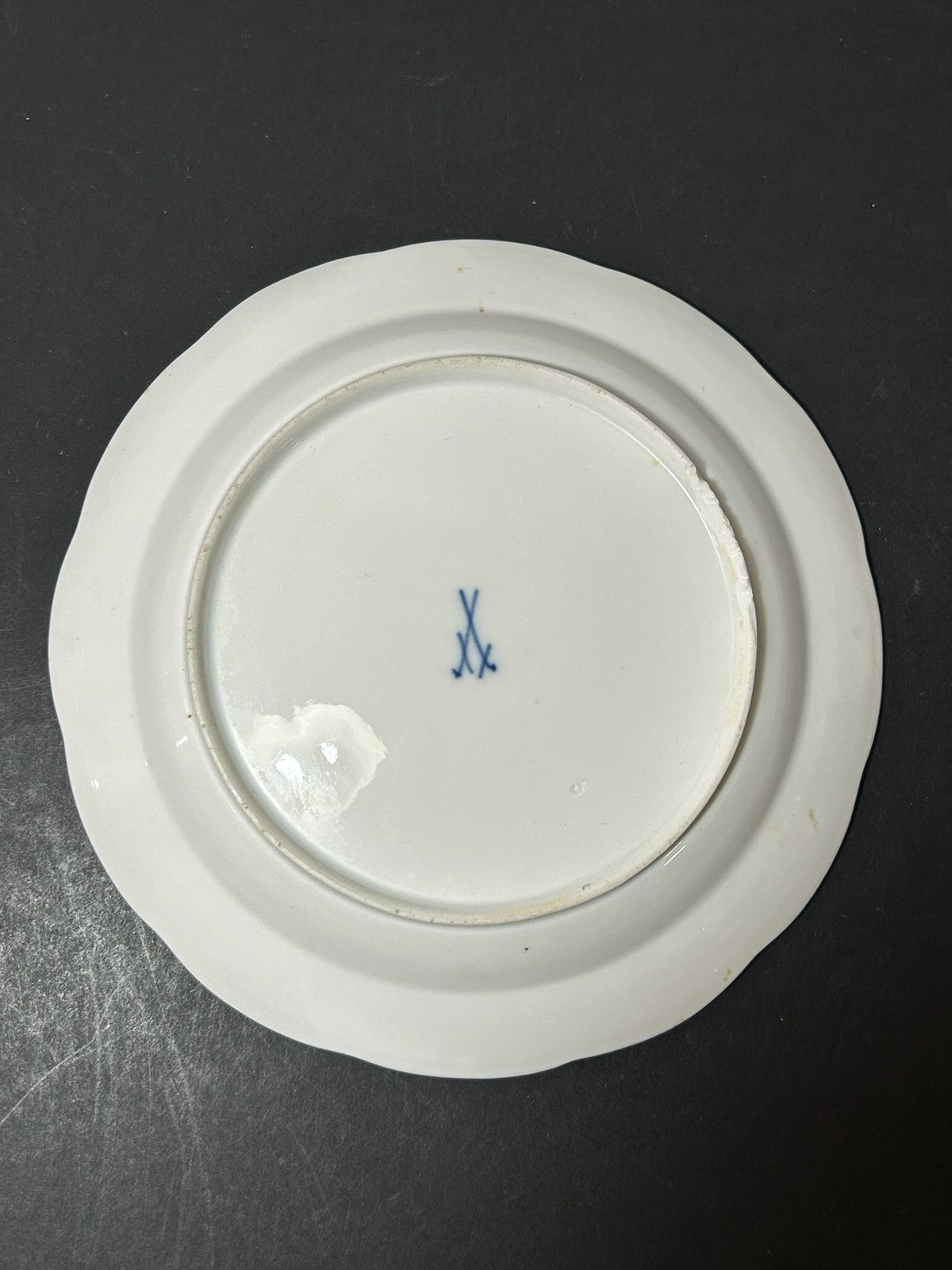 Antique Meissen Porcelain Plate Deutsche Blumen Basketweave Border 19cm3