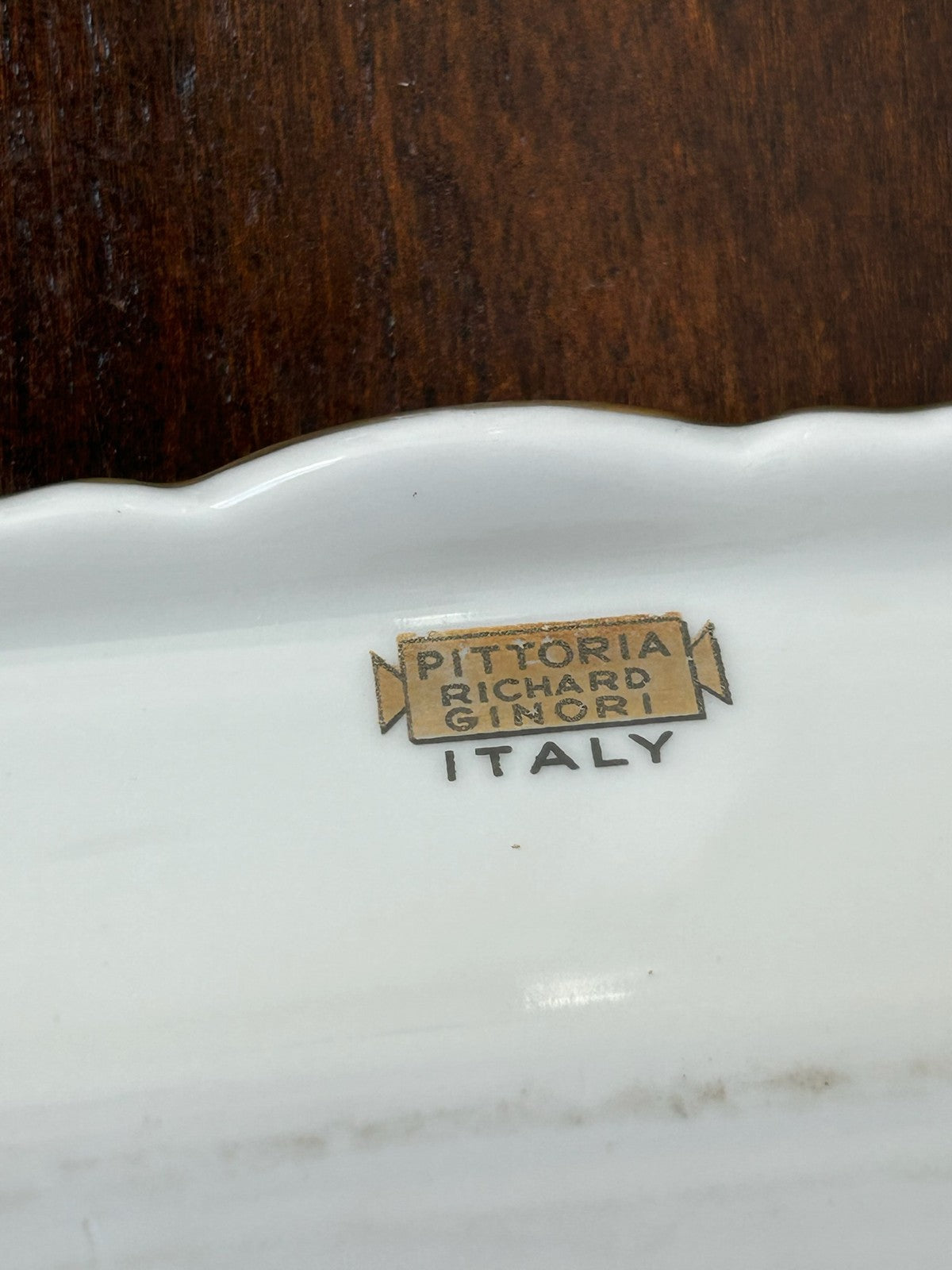 Richard Ginori Porcelain Tray and Cream Jug Sepia Landscape Gilt6