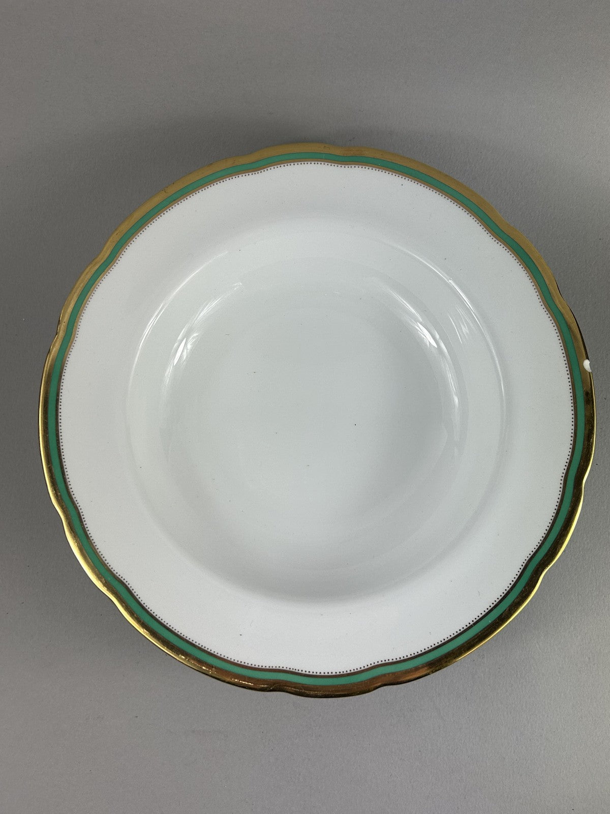 Vintage Spode Embassy Green Rimmed Soup Plates 27cm – Set of Four