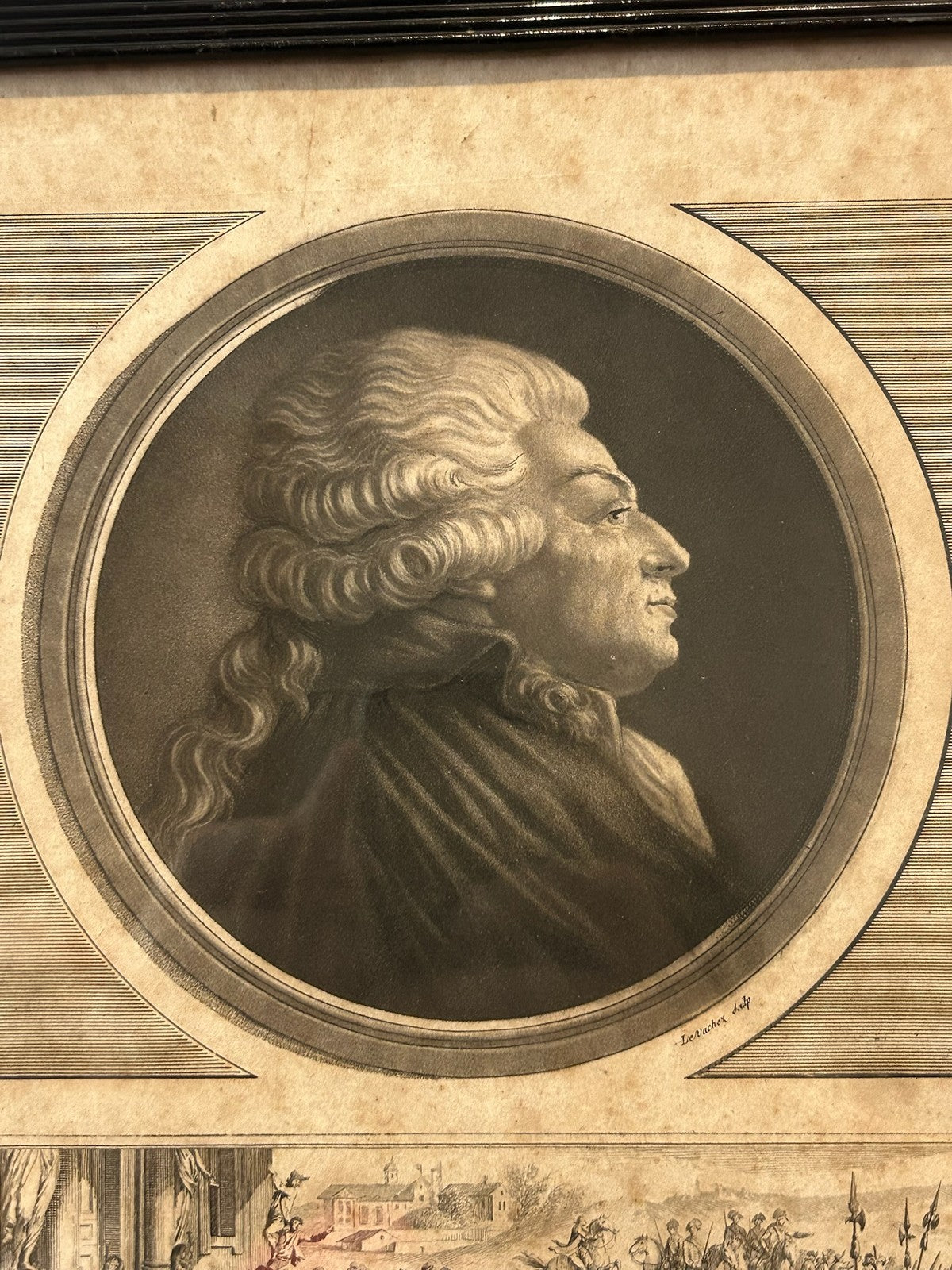 Mirabeau Orator 1789 French Revolution Aquatint Portrait Levachez 1798 Framed1