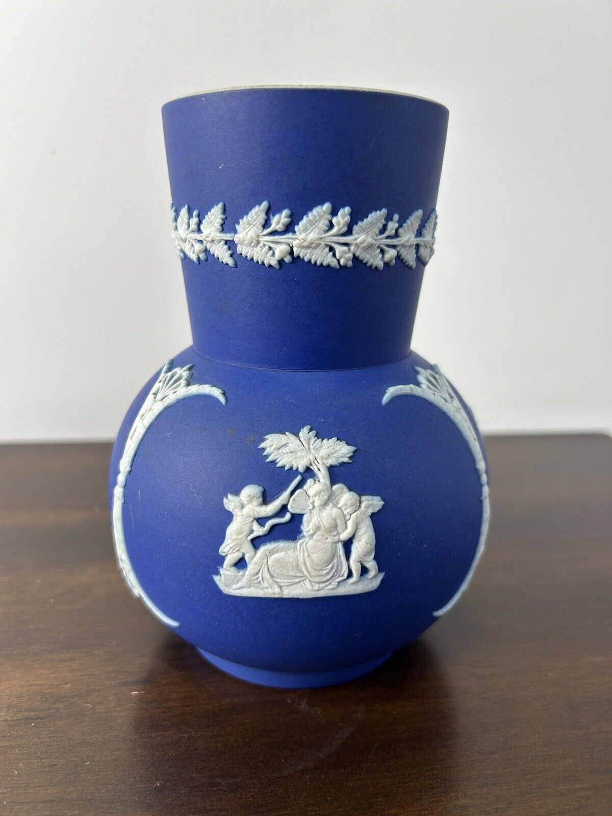 Wedgwood Type Jasperware Ovoid Vase Bulbous Flower Vase