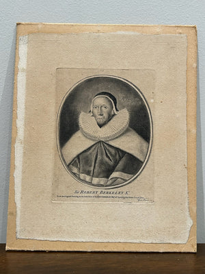 Antique Georgian Engraving Sir Robert Berkeley Judge Portrait by Geo Powle
