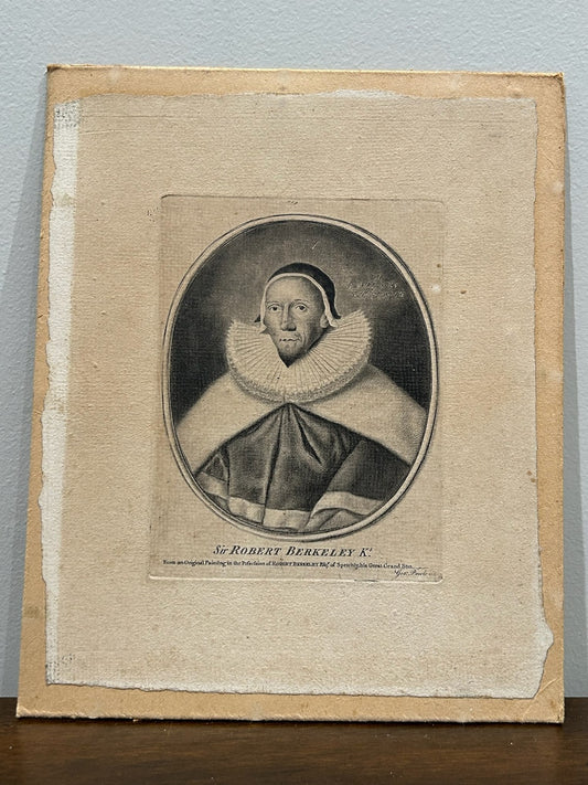 Antique Georgian Engraving Sir Robert Berkeley Judge Portrait by Geo Powle0