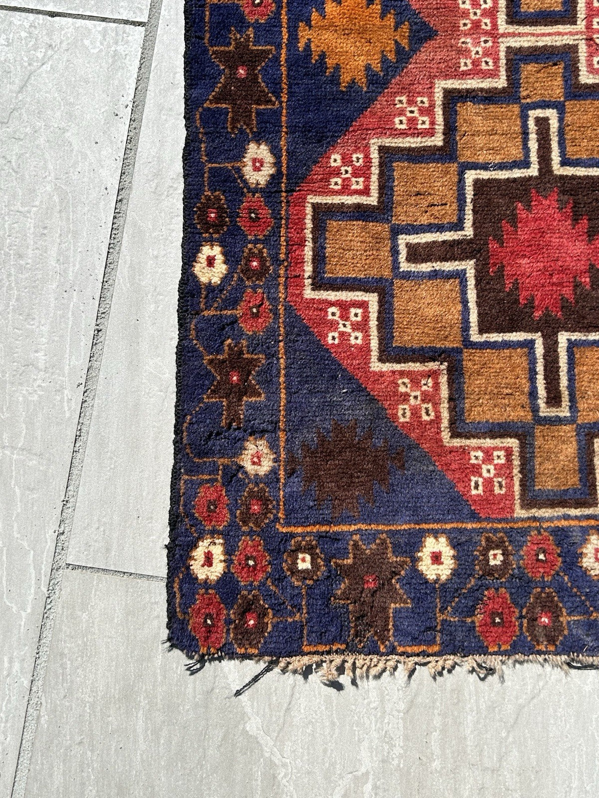 Antique Turkish Anatolian Hand Knotted Wool Rug 131x84cm Tribal Geometric 1