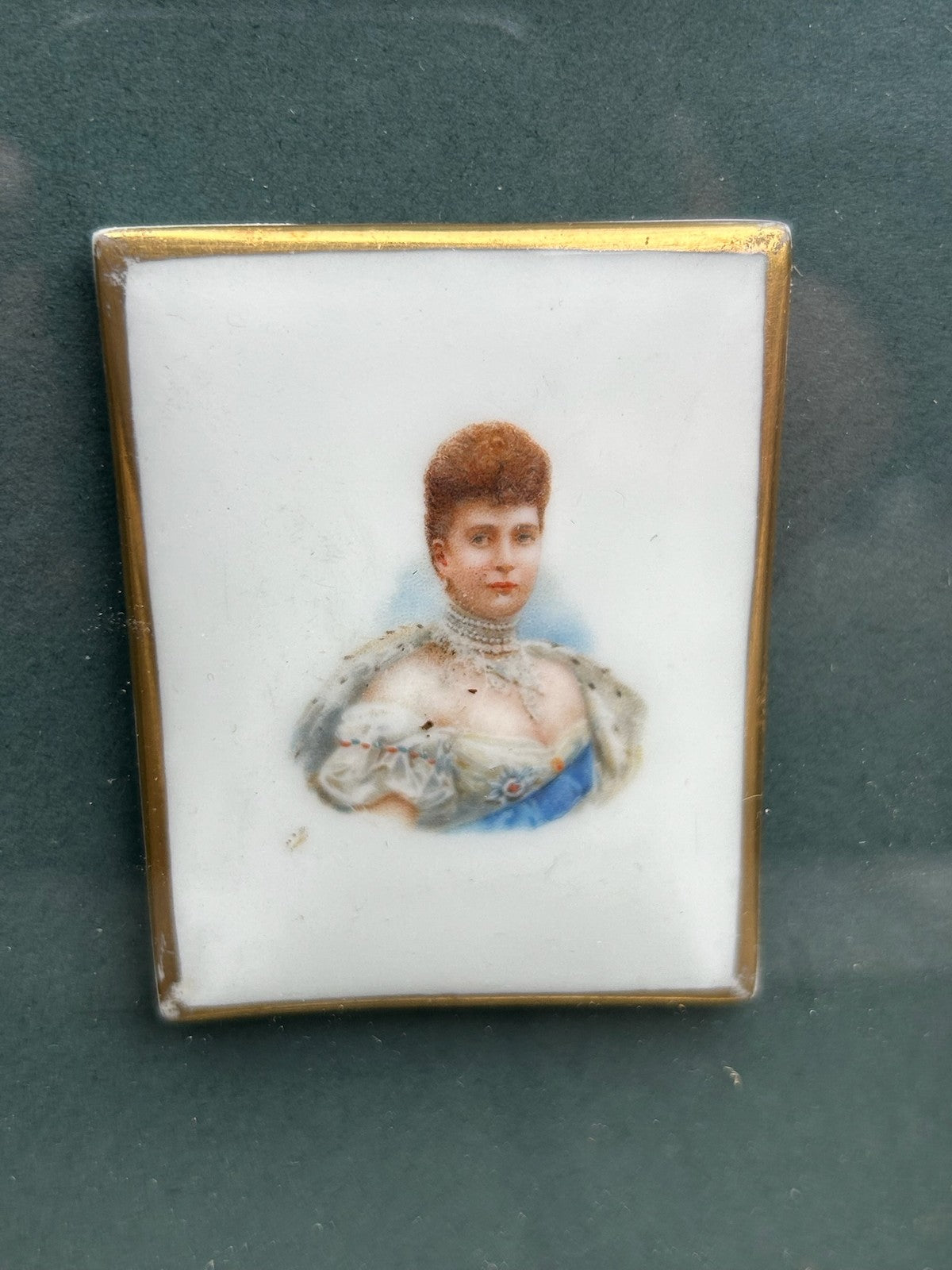 Edward VII & Queen Alexandra Antique Porcelain Portrait Plaques Pair Rare2