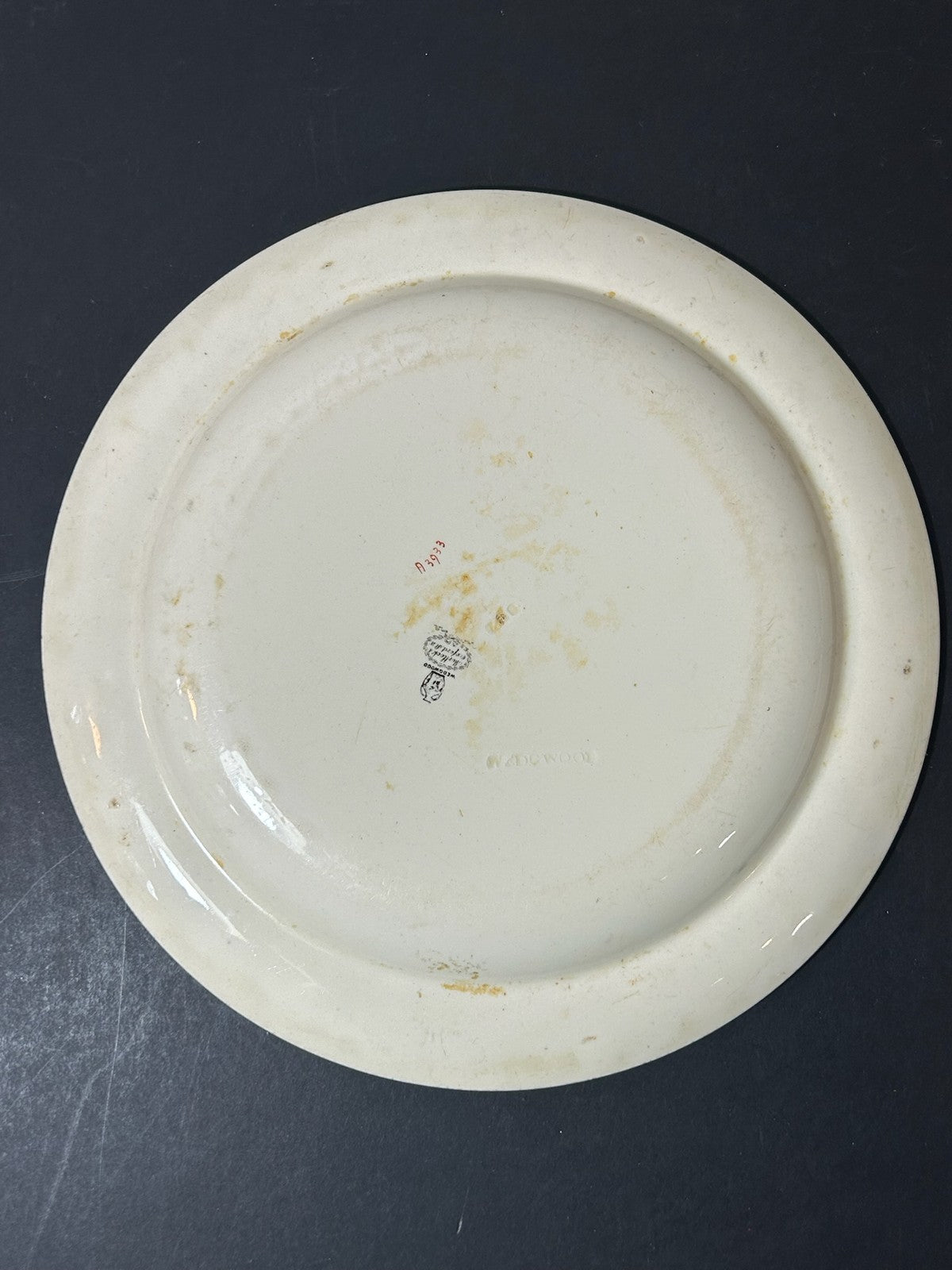Antique Wedgwood Queens Ware Crested Plate Eagle Laurel Mortlocks 1887 25cm1