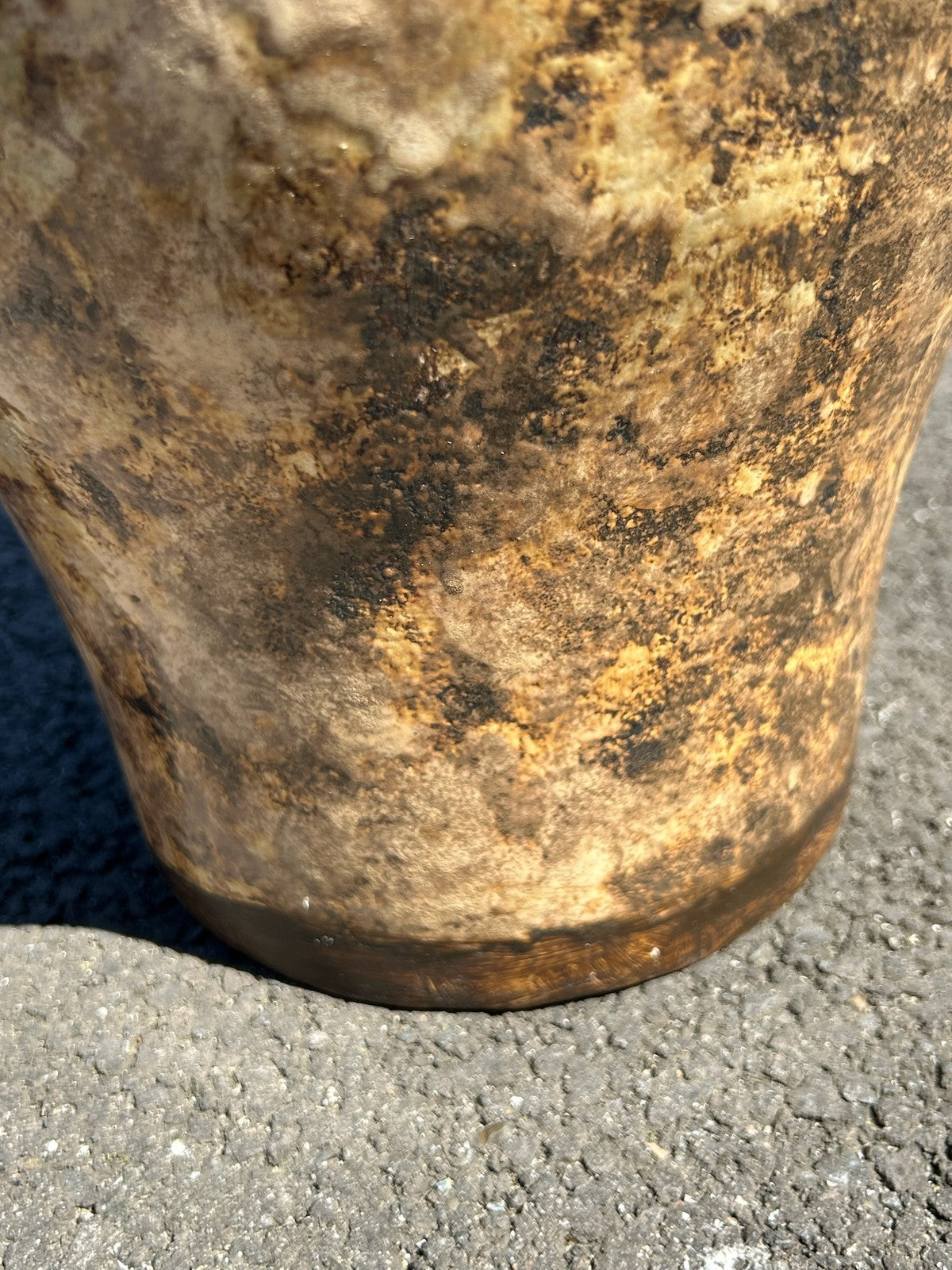 Averil Ainley Studio Pottery Vase Large Mottled Brown Cream Glaze Signed Label11