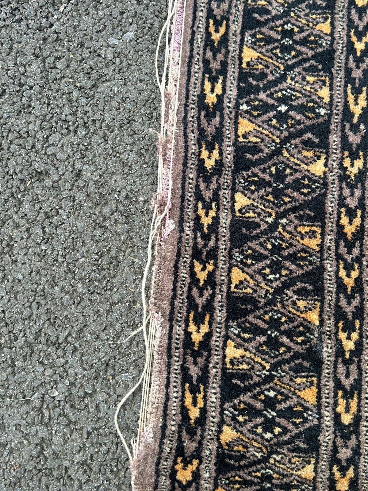 Vintage Pakistani Bokhara Prayer Rug Pushti Mat 3 Guls Hand Knotted Wool 90cm2