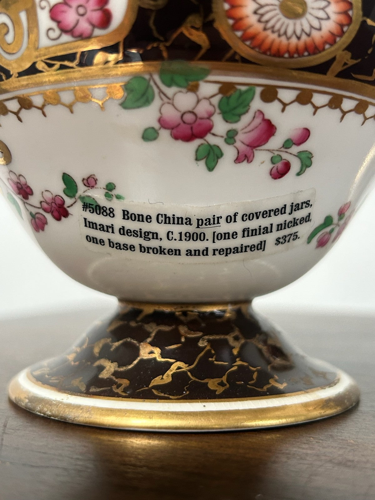 Pair Wedgwood Bone China Imari Covered Jars c.1900 Buckman Collection A/F5