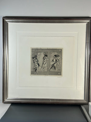 Peter Milton Cotillion 1982 Signed Etching & Engraving 28/125 Eros Errant Framed