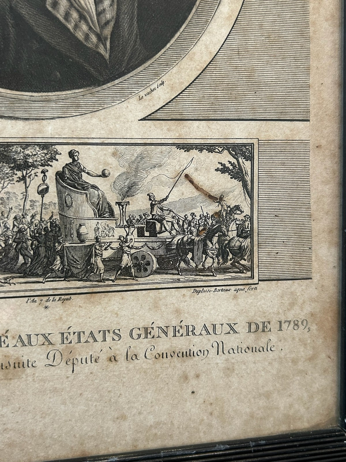 Jerome Petion Mayor of Paris French Revolution Aquatint Portrait Levachez Framed3