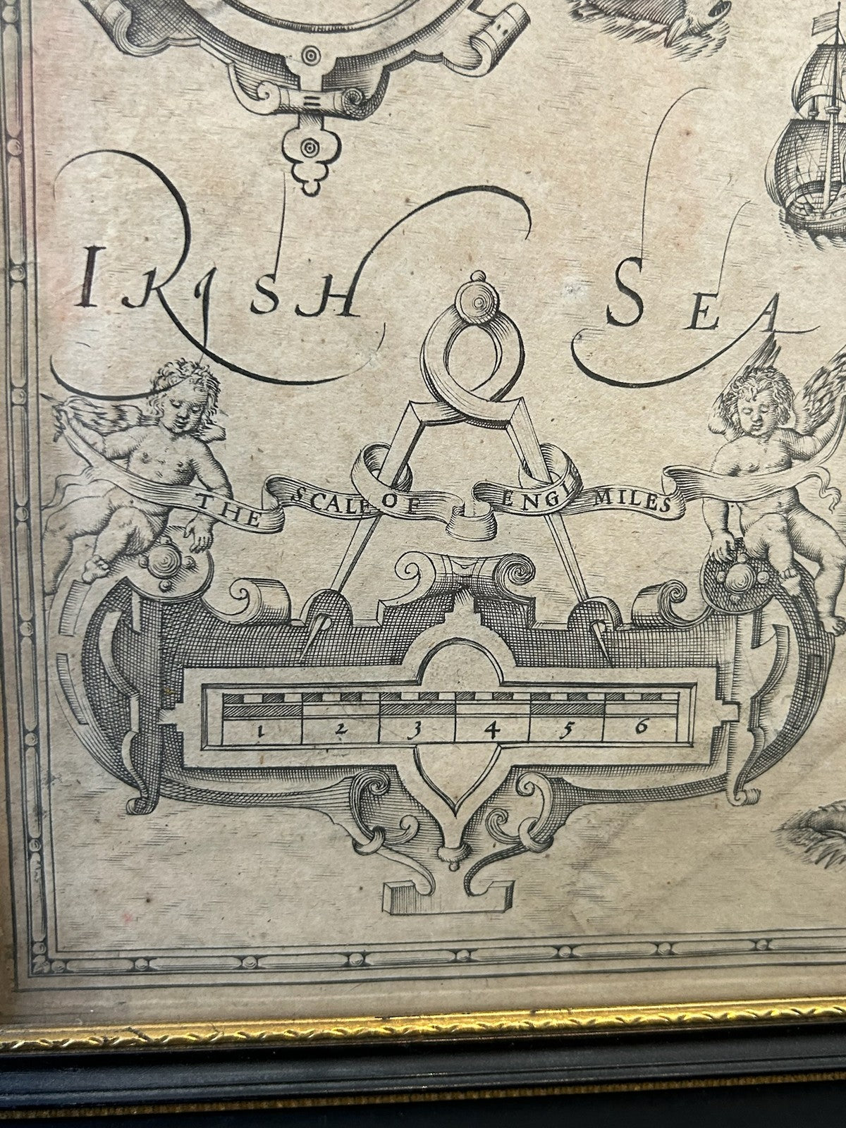 John Speed Merionethshire Antique Map 1676 Bassett & Chiswell Edition Framed2