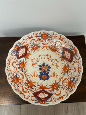 Antique Japanese Imari Porcelain Plate Iron Red Blue A/F Chip