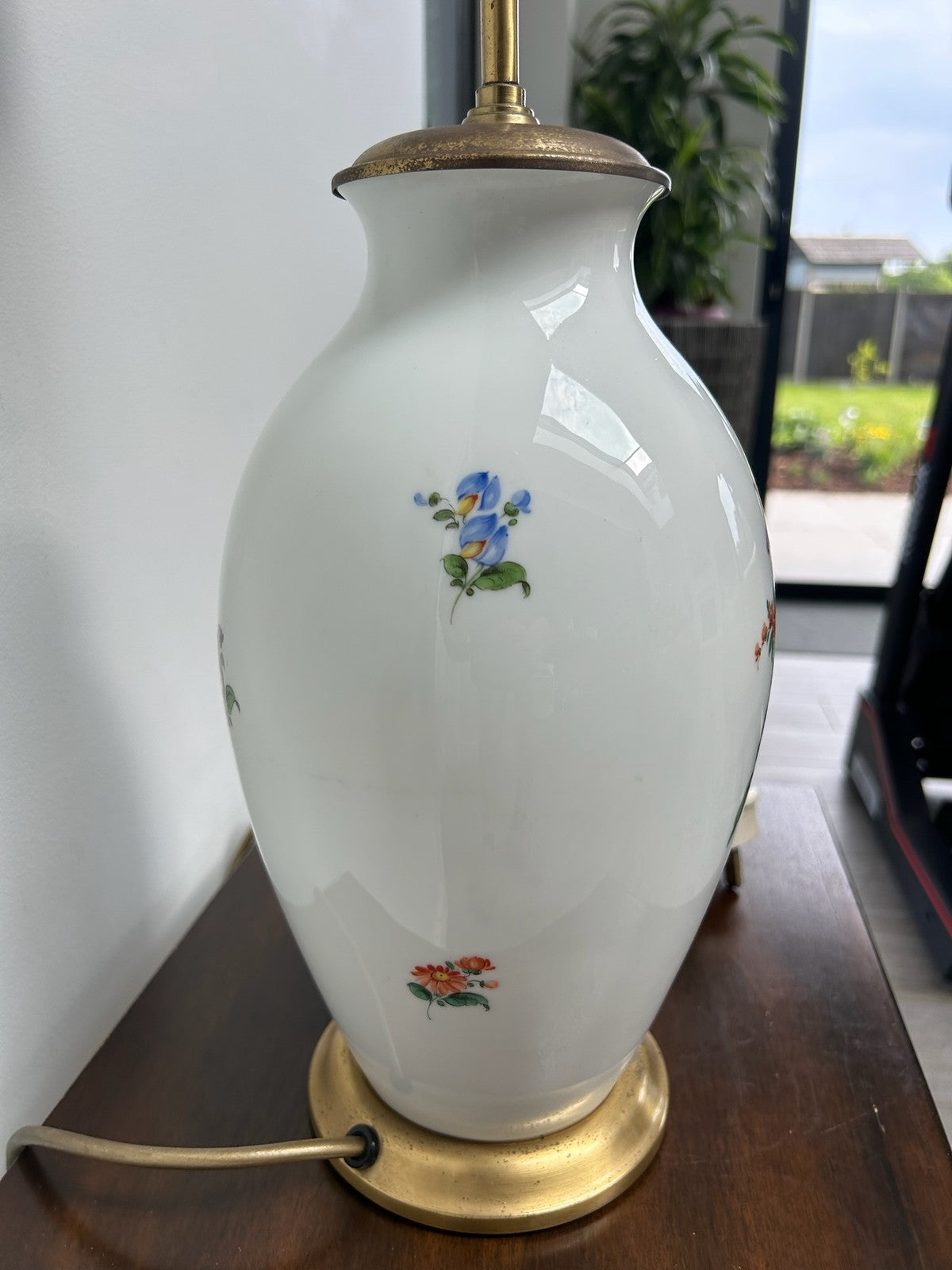 Augarten Wien Vienna Porcelain Vase Table Lamp Decor 5034 Flower Bouquet 65cm2
