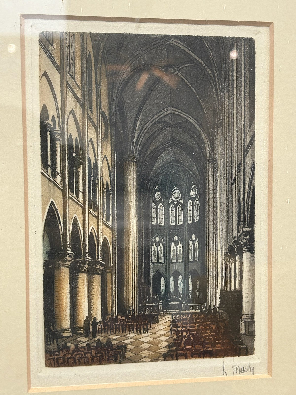Leopold Robin & Marty Etchings x3 Notre Dame Paris Hand Coloured Signed Framed5