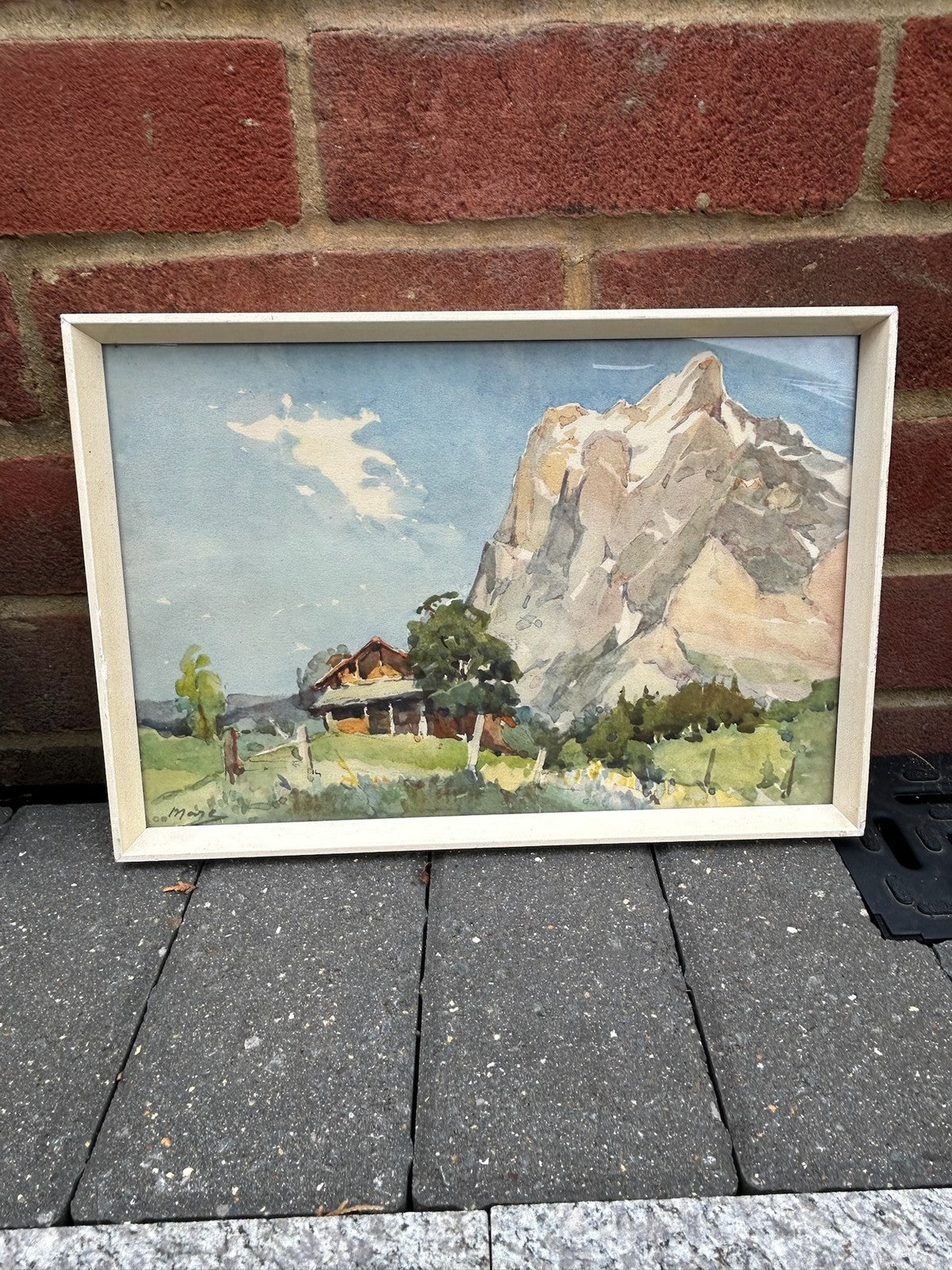 Stehli Freres 1930s Lithograph after A.Marc Chalet Grindelwald Wetterhorn1