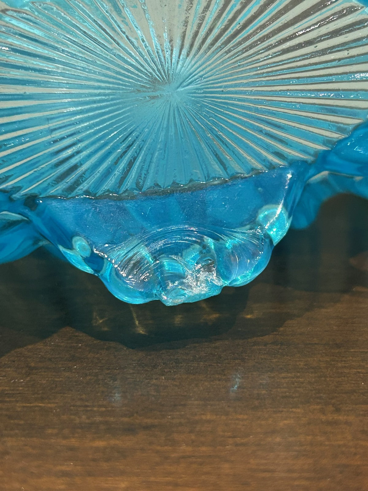 Pair Victorian Blue Pearline Opalescent Glass Basket Vases12