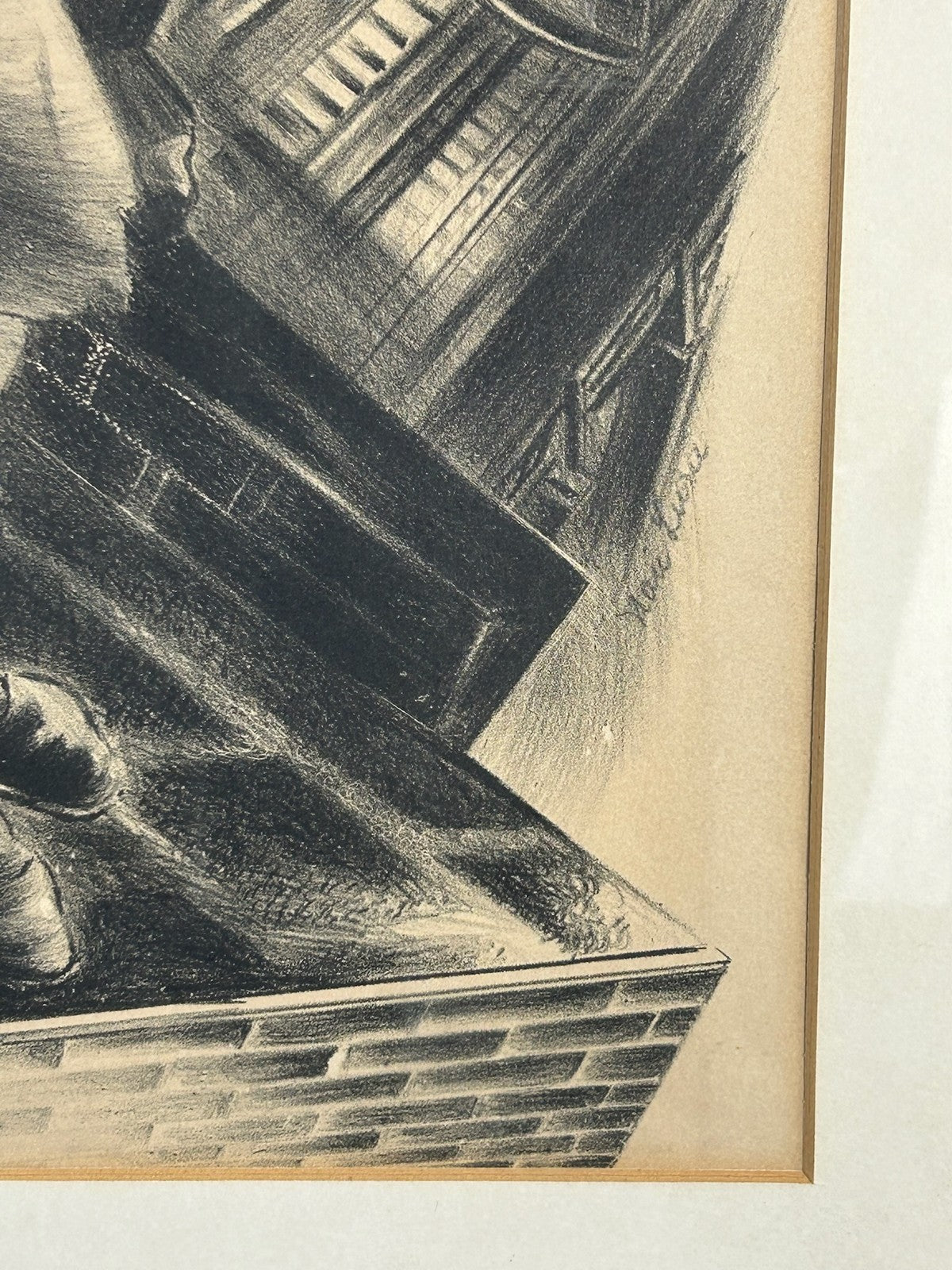 Nan Lurie Pencil Signed Lithograph City Window Figures 1930s WPA Federal Art6