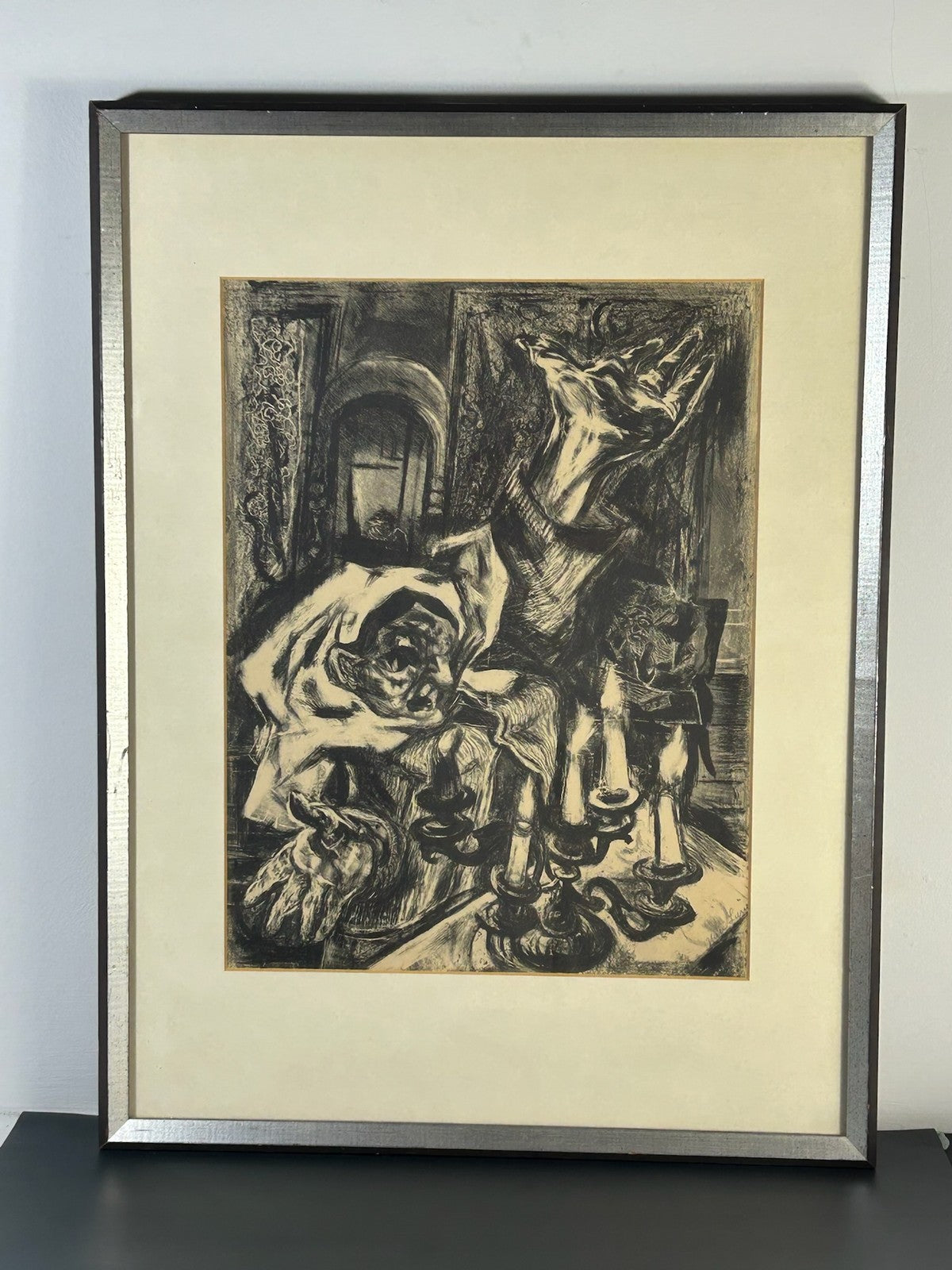Nan Lurie Pencil Signed Lithograph Figure With Candle 1930s WPA Social Realism2