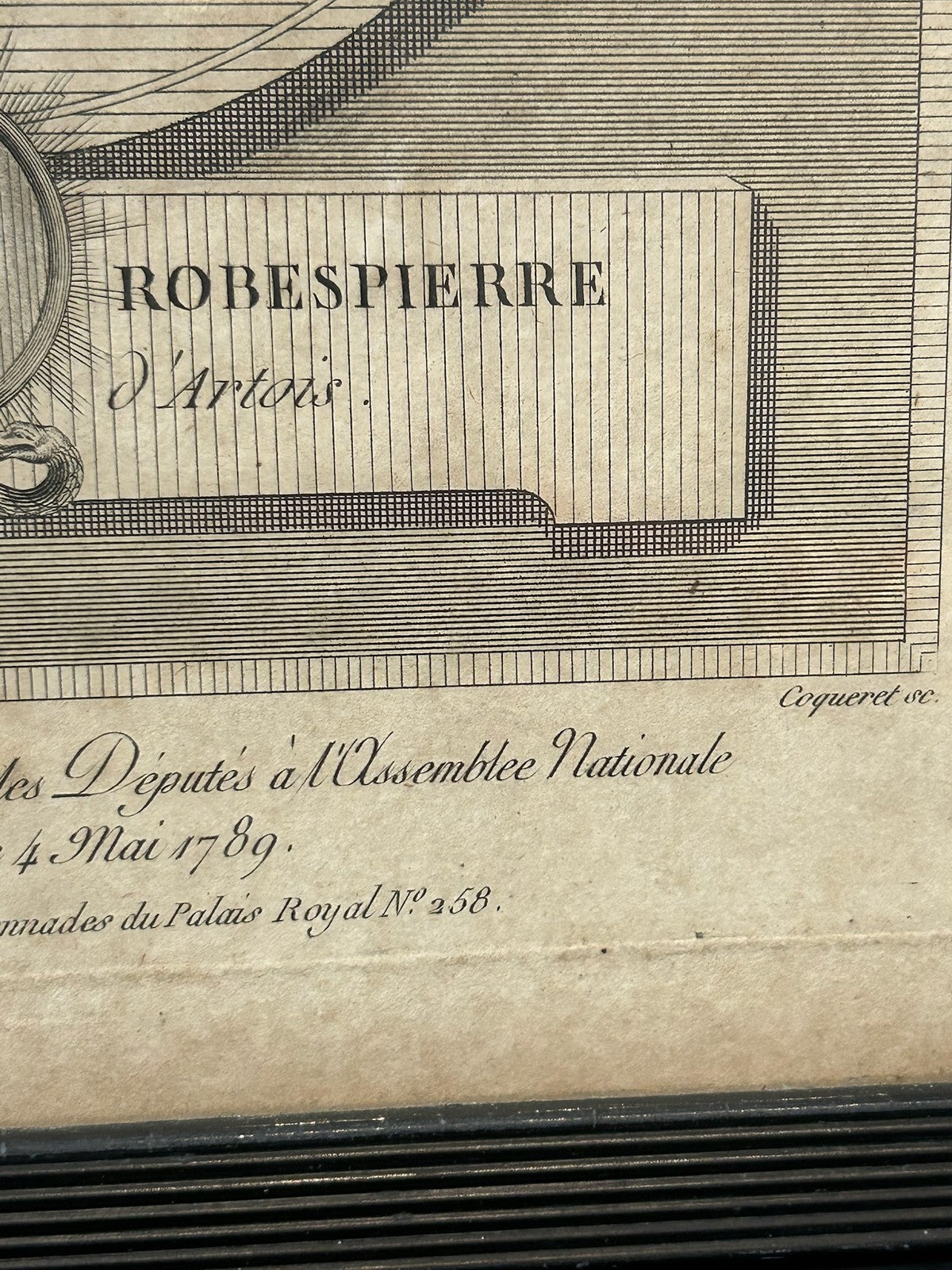 Robespierre Deputy of Artois 1789 Antique Engraving Portrait Le Vachez Framed4