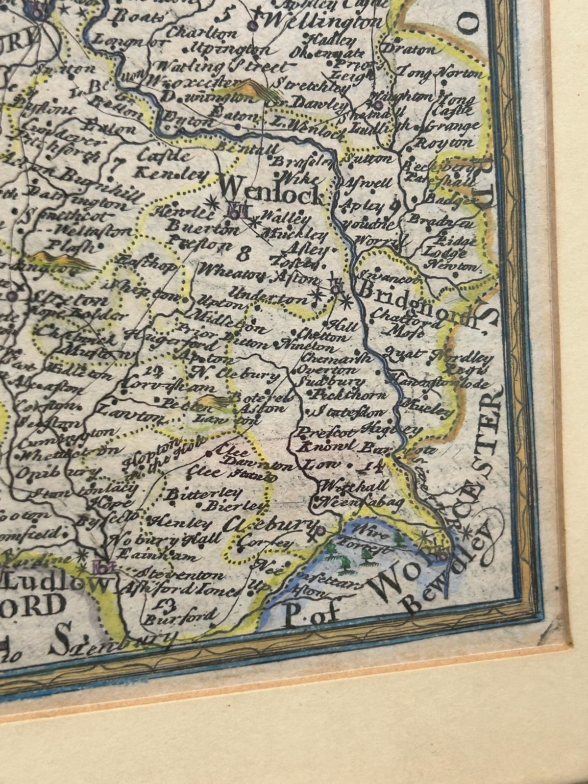 Shropshire Antique County Map 18th Century Hand Coloured Framed Small6